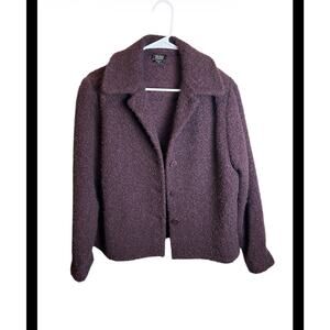 Eileen Fisher Boucle Plum Wool Jacket Size Small